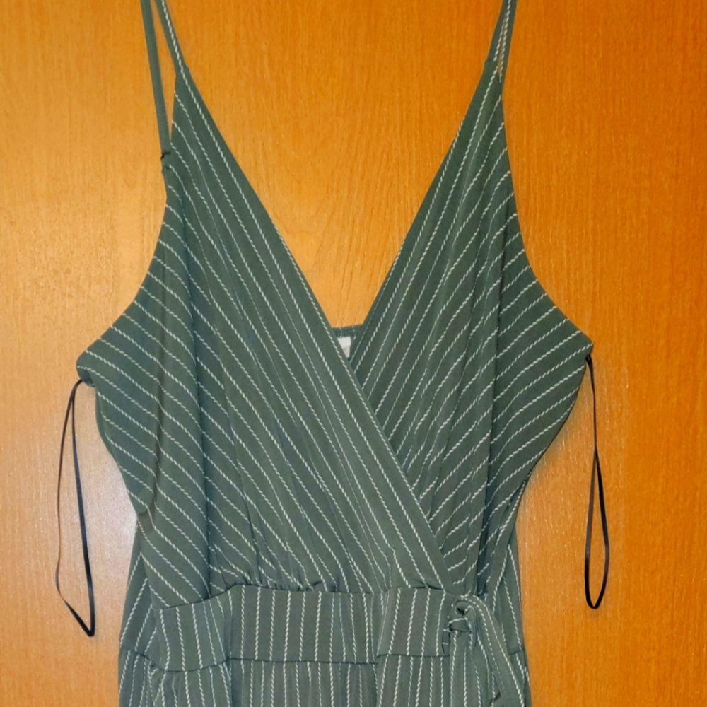 XL Kayleigh knit crop green jumpsuit.
